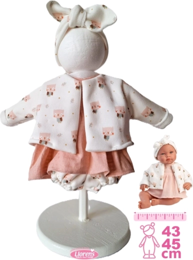 Llorens apģērba komplekts lellēm New Born 43–45 cm, 4 daļu komplekts