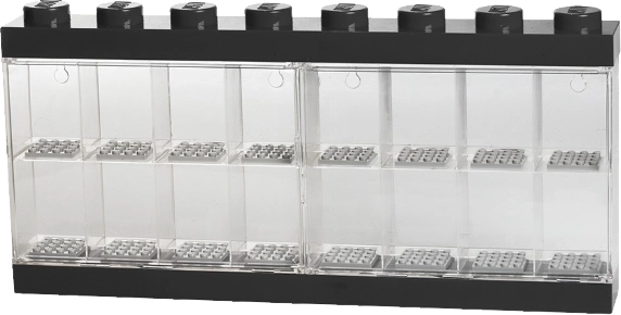 Kolekcionāru vitrīna 16 LEGO minifigūriņām – melna