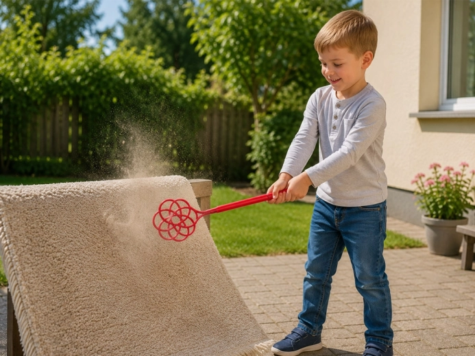 Carpet beater for playful upkeep