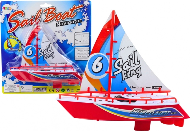 Battery-powered Floating Boat Water Toy Red