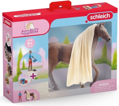 Schleich Horse Club Sofia & Leo ar zirgu Rocky – starta komplekts krēpju ķemmēšanai