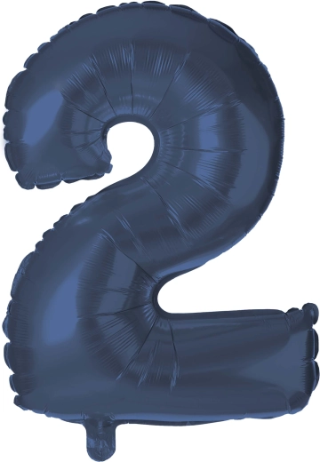 Folijas balons TORO cipars 2, 30 cm, zils