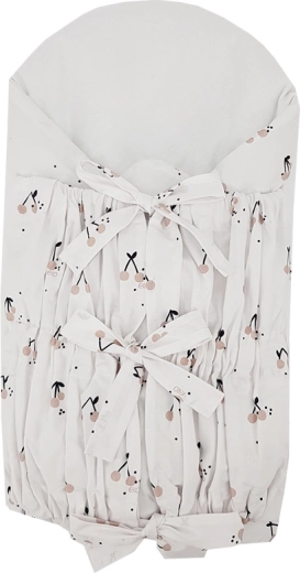 EKO cotton baby swaddle wrap with coconut insert cherry 75 × 75 cm