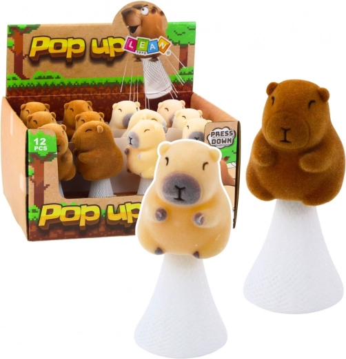 Lēkājoša kapibara Pop Up bēši brūna 10 cm