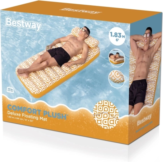 Piepūšams peldošs zviļņkrēsls Comfort Plush ar spilvenu un dzēriena turētāju
