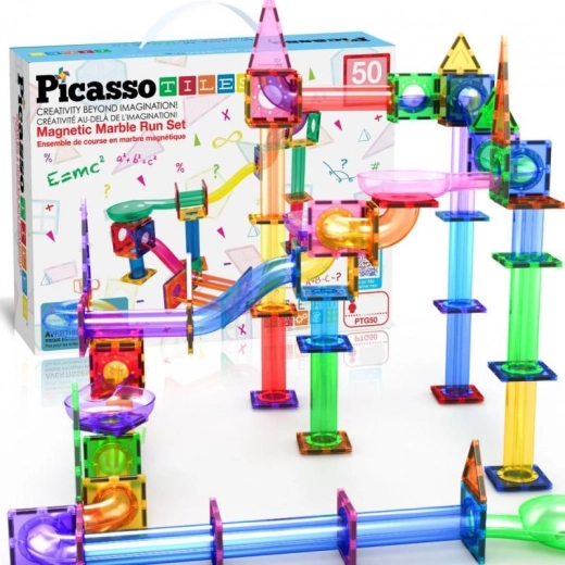 Magnetic Marble Run PICASSO – construction set 50 pcs