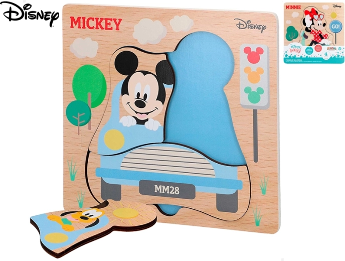 Koka puzle DISNEY Mikijs un Minnija pašiem mazākajiem (4 detaļas)