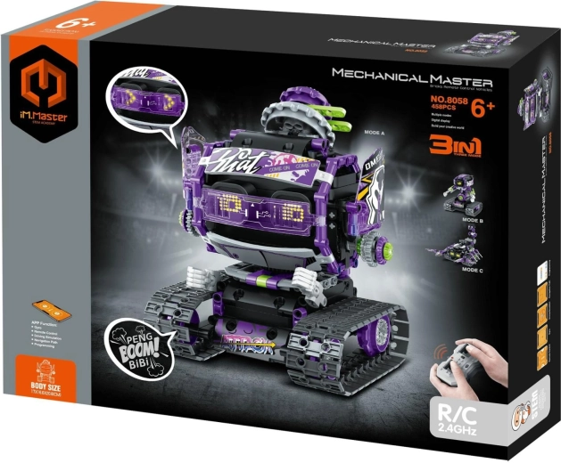iM.MASTER konstruktors RC robots 3 vienā 2,4 GHz (459 detaļas) ar baterijām un uzlādējamu akumulatoru