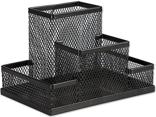 Metal universal stand for writing supplies, black