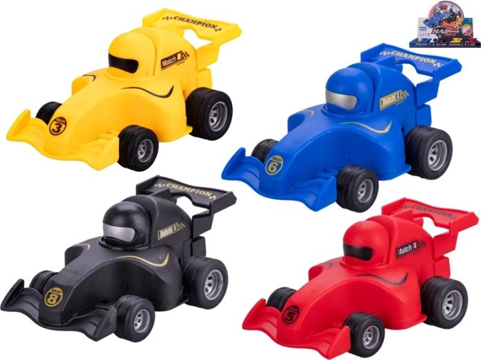 Formula Cars with Push-Down Drive, 10 cm – set of 12
