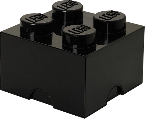 Lego uzglabāšanas kaste LEGO klucīša formā 4, melna