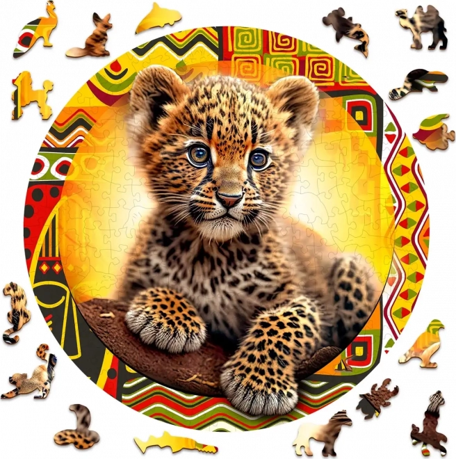 Koka puzle “Mazs, piemīlīgs leopards”, 250 detaļas