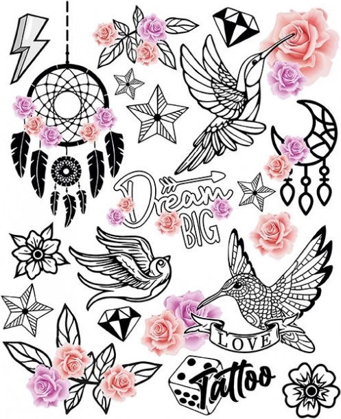 Iron-ons Hummingbird Large Sheet