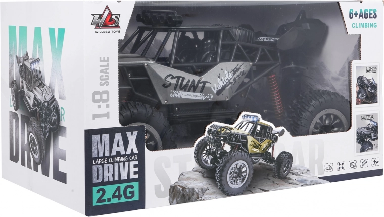 RC kaskadieru sacīkšu auto crawler 1:8 pelēks 4x4