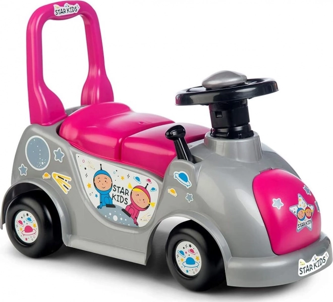 3 vienā stumjamais un balansieris Star Kids, rozā
