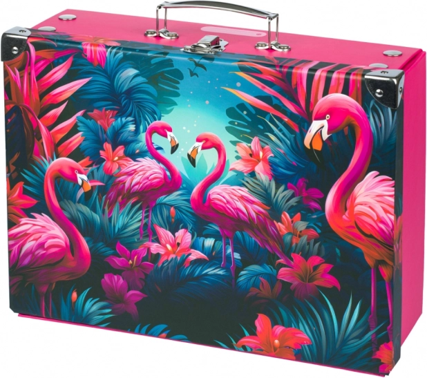 Saliekams skolas koferītis “Flamingo”