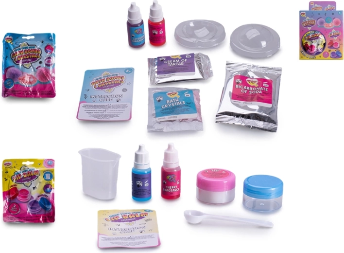 Creative kit for making lip balm or bath bomb with fruity scent