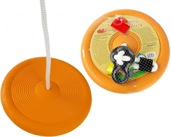 Round garden disc swing for kids, orange