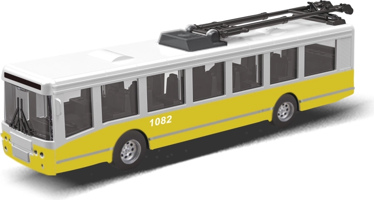 MHD trolejbuss ar inerces piedziņu 16 cm – dzeltens