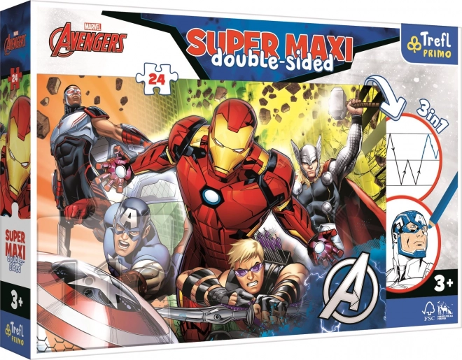 Puzzle Super Maxi divpusējas 24 gabali – MARVEL AVENGERS