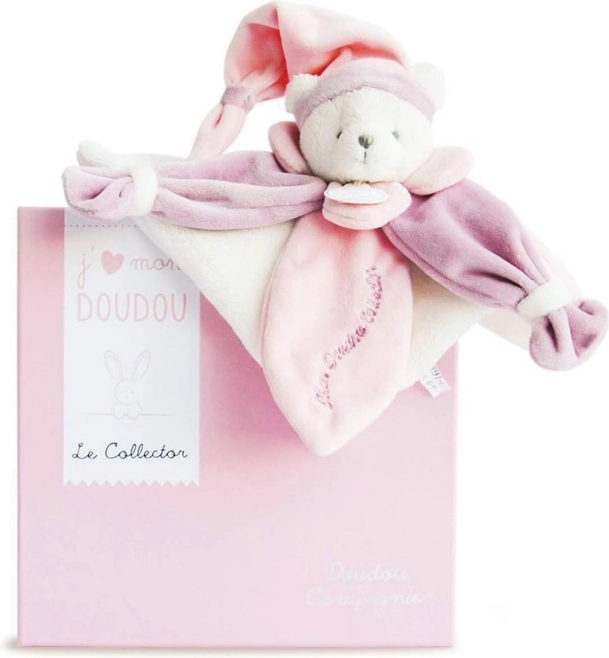 Doudou dāvanu komplekts – rozā plīša mīļlupatiņa lācītis 24 cm