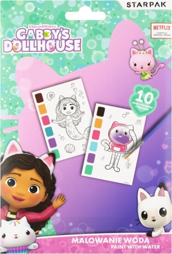 Akvareļgleznošana ar Gabby's Dollhouse motīvu