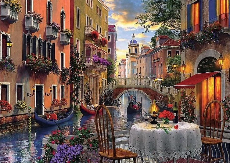 6000-piece puzzle romantic dinner in Venice
