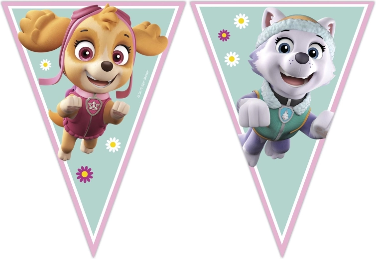 Paw Patrol virtene ar karodziņiem Skye un Everest (9 karodziņi) – 1 gabals