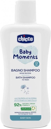 Chicco Baby Moments vannas gels un šampūns 2 vienā bērniem no dzimšanas, 200 ml