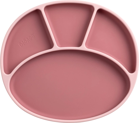 Bibado silicone divided plate with suction cup blush - 1 piece