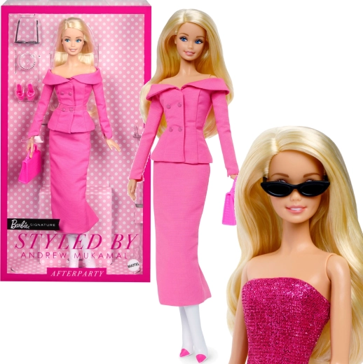 Mattel Barbie Signature collector doll deluxe in a pink set Day to Night, styled by Andrew Mukamal