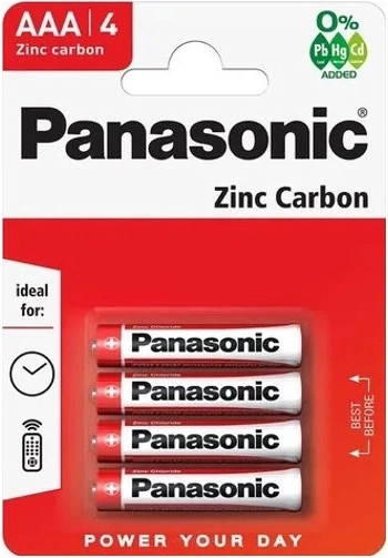 Baterijas PANASONIC R03 AAA, cinka–oglekļa