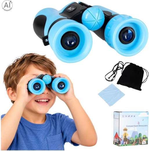 Children's binoculars 8×21 mm with case, blue