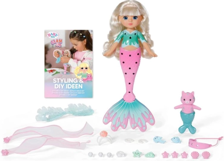 BABY born Glam Up jūras feja Sparkle ar mainīgu matu krāsu