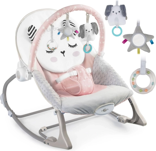 NUKIDO vibrating bouncer and rocker – pink