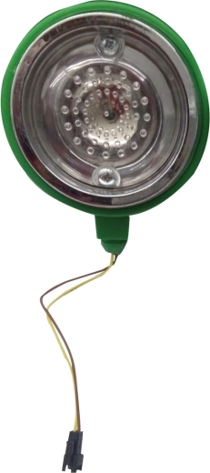 Front headlight for Ride-on Power Drag electric vehicle, green with black connector