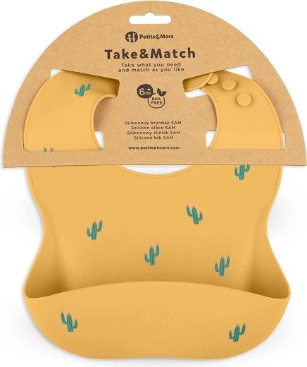 Petite&Mars silikona priekšautiņš Take&Match ochre cacti 6m+