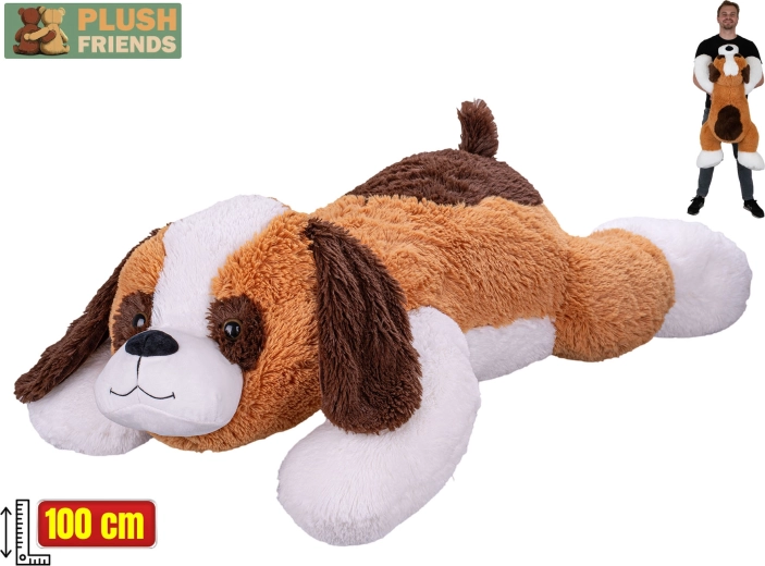 Pūkains bernardīns 100 cm – guļošs mīlulītis no kolekcijas Plush Friends