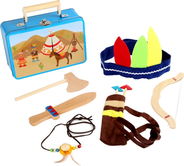 Bērnu koferis – indiāņu komplekts Small Foot
