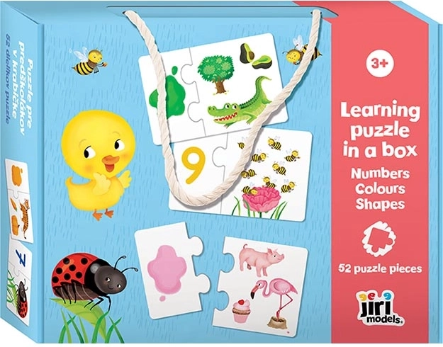 Puzzle for Preschoolers in a Box: Numbers, Colors, Shapes