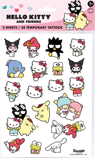 Hello Kitty nomazgājami bērnu pagaidu tetovējumi (38 gab.)