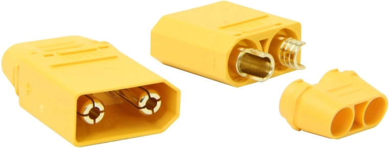 JAMARA high-current XT90 connector with insulating caps, pair