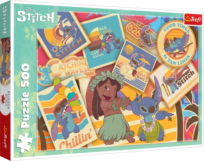 Puzle Lilo un Stitch: Uzlīmes, 500 gabaliņi