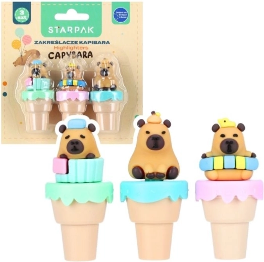 Mini kapibaras marķieri (komplekts 3 gab.)