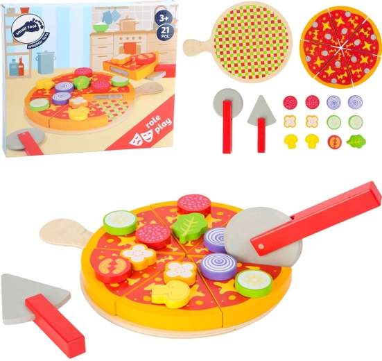 Wooden Pizza for Cutting Small Foot