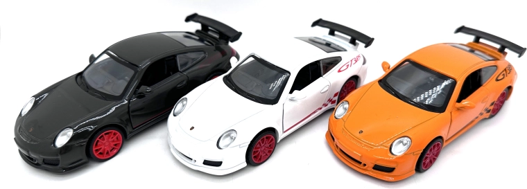 Metāla automašīnas modelis Porsche 911 GT3 RS ar gaismām un skaņām