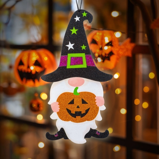 Hanging Halloween gnome decoration made of foam 44 × 26 cm