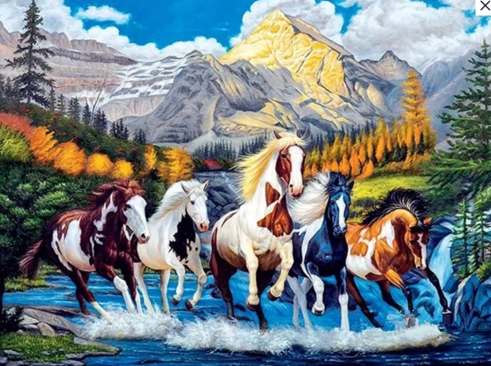 Diamond Painting – Spotted Horses 30 × 40 cm