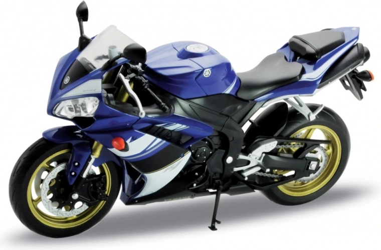 Welly motocikls Yamaha YZF‑R1 1:10 zilā krāsā