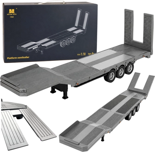 Huina lowboy RC trailer for Scania 770S 1:18 gray